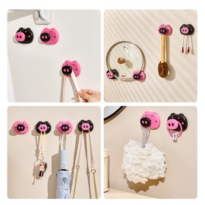 Custom Logo/Color Cartoon Suction Cup <b>Hook</b> Wall Hanging Adhesive <b>Hook</b> Paper Washcloth Storage Hanger Rear <b>Hook</b> for Bathroom - Product Image 6