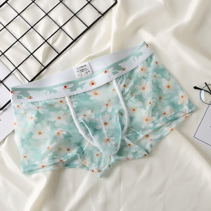 Boxer da Uomo in Rete Trasparente con Stampa Floreale, Tasca a U, Traspiranti e Sottili, Intimo Trasparente per Ragazzi - Product Image 4