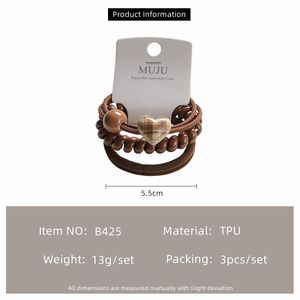 Frauen klassisches Haar zubehör 3-teiliger Telefon ring Haar gummi Montage Fabrik Großhandel Kunststoff draht Haar gummis - Product Image 6