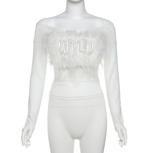 Long Sleeved <strong>Patchwork</strong> Mesh See Through <strong>Tops</strong> for Women - Product Image 6
