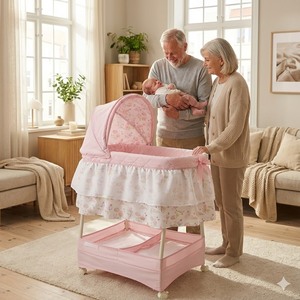 Cuna Mecedora para Bebé de 0 a 12 Meses con Diseño Excelente, Cuna Mecedora con Movimiento Suave - Product Image 4