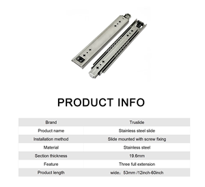 SS2053PT 120 kg Load Rating <strong>Drawer</strong> <strong>Slide</strong> Rail 53mm Heavy Duty Telescopic <strong>Slides</strong> <strong>Drawer</strong> Two Way 1500mm Long <strong>Drawer</strong> <strong>Slide</strong> - Product Image 2