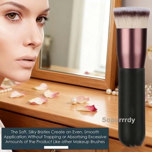 Brocha de Maquillaje Plana con Logotipo Personalizado para Base, Polvo y Colorete, Brochas Cosméticas para el Rostro - Product Image 4