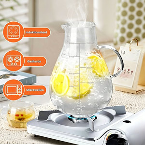 <span class=keywords><strong>Carafe</strong></span> à eau en verre borosilicate de qualité supérieure, 2500 ml, résistante à la chaleur, avec <span class=keywords><strong>filtre</strong></span> et poignée en acier inoxydable - Product Image 3