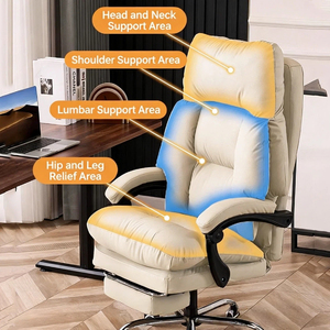 เก้าอี้คอมพิวเตอร์ เก้าอี้ผู้บริหาร เก้าอี้ปรับเอน หนังลายอุ้งเท้าแมว เก้าอี้สำนักงาน นั่งสบาย ใช้ในบ้าน นั่งนาน ไม่เมื่อยล้า ออกแบบตามหลักสรีรศาสตร์ ปรับเอนได้ ระดับห้าดาว - Product Image 3