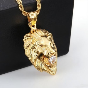 Collana pendente con testa di leone <span class=keywords><strong>da</strong></span> <span class=keywords><strong>uomo</strong></span> alla moda in lega alla moda accessorio per <span class=keywords><strong>uomo</strong></span> regalo personalizzato - Product Image 2