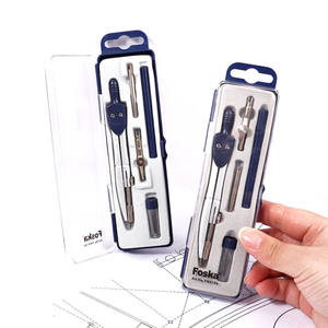 Foska เข็มทิศโรงเรียน5ชิ้นแบบมืออาชีพสำหรับชุดเรขาคณิตพร้อมกล่องเก็บของกันแตก - Product Image 6