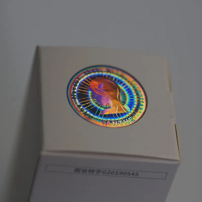 Custom Self-adhesive Logo Printing Anti-faking Rainbow Security Label Laser Silver Circle Safety Seal 3D Hologram Foil Stickers