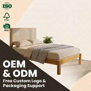 Easy Assemble Modern Bamboo <strong>Bed</strong> <strong>Frame</strong> With <strong>Storage</strong> - Product Image 1