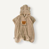 Peignoir pour enfants en velours corail pour l'automne et l'hiver, dessin animé, chaud, pour garçons et filles, serviette de plage à capuche, serviette de bain pour bébé