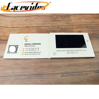 Lecteur vidéo numérique personnalisé avec écran LCD IPS de 7 pouces, avec un style de musique et un matériau en papier pour cartes de vœux de luxe et cadeaux d'affaires