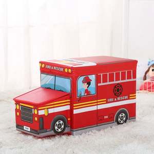 Toy Chest for Folding Storage Toy Box Bin with <b>Foam</b> <b>Cushion</b> Footrest Seat Bedroom Foldable Toy Chest for Kids - Product Image 5