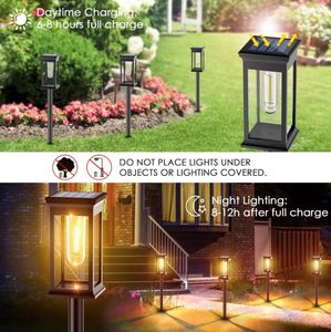 Lampu Taman tahan air lampu rumput kawat Tungsten luar ruangan bertenaga surya untuk halaman dan lampu terkubur suasana - Product Image 4