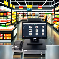 Système Windows POS 14 pouces i3 i5 Win10 écran tactile caisse enregistreuse avec imprimante thermique Restaurant Terminal bureau POS