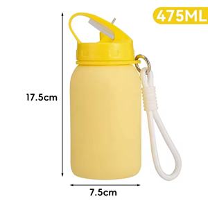 Vente en gros de nouvelles tasses à eau en silicone portables et mignonnes de 475 ml pour enfants, pour les voyages en plein air, tasse à eau pliable pour enfants - Product Image 3