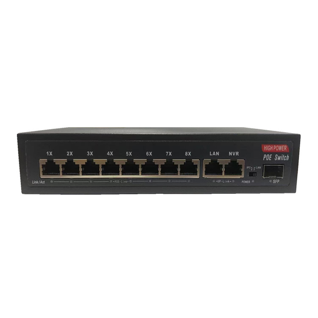 Factory Ethernet 8 port PoE switch 10/100M 250M CCTV Industrial PoE Switch for Security System And IP Camera