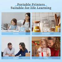 Printer Termal Mini Portabel Beruang Lucu Nirkabel BT Tanpa Tinta Printer Stiker Saku Printer Memo untuk Hadiah Siswa Anak-anak