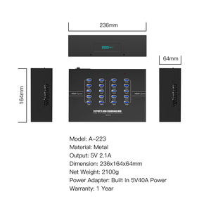 A223 sipolar <span class=keywords><strong>20</strong></span> porte usb 3.0 dati e ricarica rapida <span class=keywords><strong>hub</strong></span> industriale caricabatterie rapido per telefoni portatili tablet rinnovati - Product Image 5