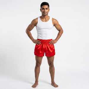 Custom Embroidered Logo Muay Thai Shorts For Men Fully Customized Boxing Fight Shorts Men Women Polyester Muay Thai Shorts - Product Image 1
