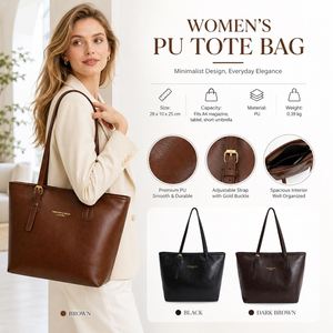 Zipper PU Leather Tote Bag <b>Women</b> <b>Large</b> Capacity Classic Shoulder <b>Handbag</b> with Charm Custom Wholesale - Product Image 1