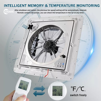 Ventilateur de toit pour camping-car OGMIE 14x14, ventilateur d'évacuation pour VR, capteur de pluie, télécommande, système de ventilation électrique à 10 vitesses, fermé, pour voitures