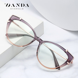 Danda Cat Eye Glasses Frame TJ875 Women Anti Blue <b>Light</b> PC Lens Medium Size - Product Image 2
