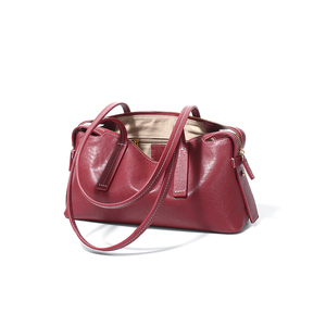Supplier Retro Wine <strong>Red</strong> PU <strong>Leather</strong> Handbag Casual Saddle Shoulder <strong>Purse</strong> for Daily Outing Shopping Bag - Product Image 1
