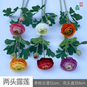 Fleur artificielle en soie Lotus de la rosée pour le commerce transfrontalier, décoration de mariage et d'intérieur, décoration de la Saint-Valentin, articles de décoration intérieure - Product Image 4