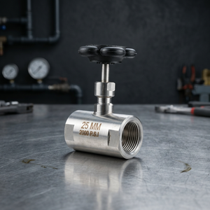 Válvula de aguja de acero inoxidable de alta presión 6000 PSI SS202, cuerpo redondo, rosca hembra NPT BSP, válvula de control de flujo - Product Image 1