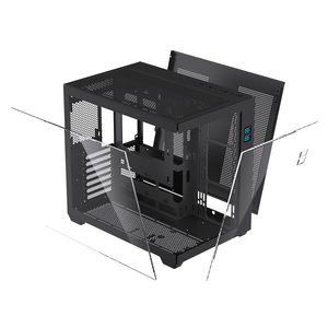 LOVINGCOOL ATX <span class=keywords><strong>PC</strong></span> <span class=keywords><strong>Gaming</strong></span> Case Gamer <span class=keywords><strong>PC</strong></span> Gabinete Chasis Carcasa de escritorio Cajas de computadora de vidrio templado con pantalla de temperatura - Product Image 5