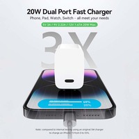 Merryking 5V/3A type c câble 20 watts chargeur pd qc3.0 charge rapide usb c adaptateur 20w type c chargeur rapide avec emballage pour iphone