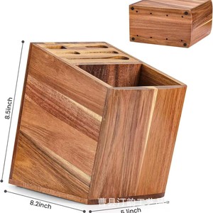 Boîte de rangement créative transfrontalière en bois pour ustensiles de cuisine, bloc à couteaux en bois massif, support à couteaux domestique - Product Image 2