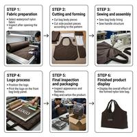 Sac fourre-tout matelassé en nylon grande capacité personnalisé, sac à main léger et lavable pour le voyage, le travail et le quotidien
