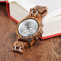 Montre en bois de luxe pour femme avec logo personnalisé, chronographe, rattrapante, cadran lumineux 40 mm, quartz, alarme, étanche 3 ATM, acier inoxydable