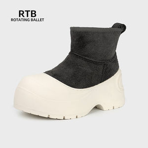 Frauen wasserdichte Kuh Wildleder Leder Schneeschuhe Wolle gefüttert dicke Sohle warme Winters chuhe - Product Image 1
