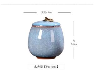 Cajas de té portátiles de arena púrpura, botes de té pequeños de cerámica esmaltada con grietas de hielo - Product Image 2