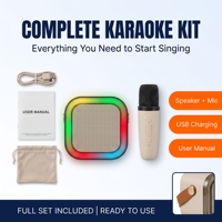 Enceinte Bluetooth portable avec lumière RGB et kit microphone karaoké 5W alimenté par batterie
