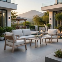 Ensemble de canapés d'extérieur Meiqi Delman deux places en alliage d'aluminium résistant aux intempéries, coussins en mousse haute densité, design moderne pour cour et terrasse