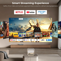 Nouveau projecteur intelligent 9000 Lumens Android 14 360 ° Projecteur de films Flipping Bracket 600ANSI, résolution native 1080P, Wi-Fi double bande, BT5.1