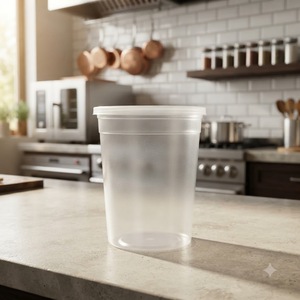 Gobelets en plastique PP avec couvercles, contenants alimentaires jetables transparents pour plats à emporter, traiteur, préparation de repas, sauces et desserts - Product Image 2