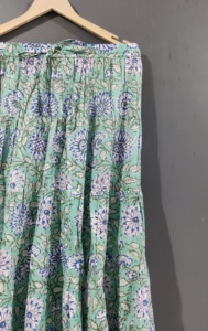 100% ผ้าคอตตอนพิมพ์ลายดอกไม้สำหรับผู้หญิงสไตล์โบฮีเมียนหรูหราระบายอากาศได้ฟรีไซส์สำหรับใส่ลำลองฤดูร้อน - Product Image 3