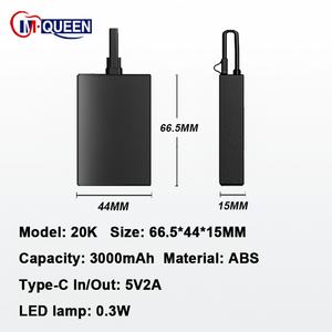 Mini Power Bank avec logo personnalisé, 3000 mAh, avec lampe, batterie portable, Power Bank promotionnelle avec câble pour téléphone portable - Product Image 5