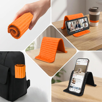 Support de téléphone flexible, pliable et transformable en silicone, impression UV personnalisée, support de bureau
