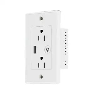 OSWELL soket pengisi daya Usb 2 Outlet, soket saklar listrik sentuhan pintar, aplikasi aplikasi cerdas, soket dinding Wifi