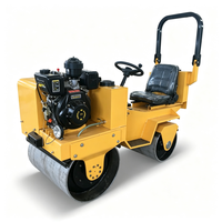 Compacteur routier vibrant à double tambour portatif à poussée manuelle 330 kg avec moteur