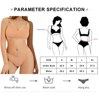 Conjunto de Lencería Sexy sin Costuras para Mujer con Bralette Acolchado y Panty Push Up sin Aros de Seda de Hielo para Dormir