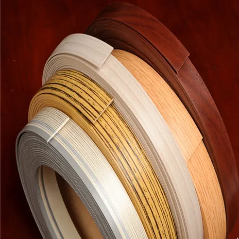 Particle board/mdf protective plastic edge banding, PVC trim plastic strips in rolls