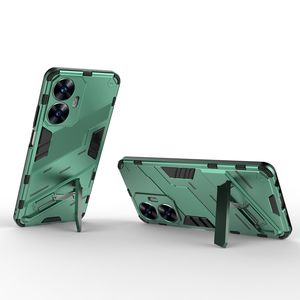 Funda de silicona de lujo a prueba de golpes suave TPU PC funda de teléfono móvil Kickstand con soporte para Realme C55 - Product Image 5