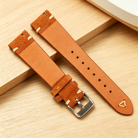 Bracelet de montre en cuir véritable fait main avec coutures, en daim, à libération rapide, 20mm 22mm, vente chaude