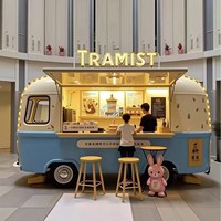 Camion de boulangerie rose Macaron, cuisine mobile électrique et système de chariot de pâtisserie, type remorque